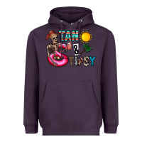 Plum Tan Tipsy Heavyweight Hoodie - CowhideDigitalArt