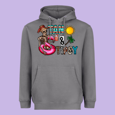 Tan Tipsy Heavyweight Hoodie Designed By Cowhidedigitalart