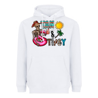 White Tan Tipsy Heavyweight Hoodie - CowhideDigitalArt