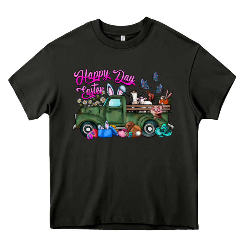 Happy Easter Day Truck Heavy Core Tee by CowhideDigitalArt | Teevron