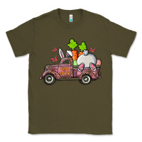 Army Green happy easter pink truck with bunny Classic Tee - RanaPortraitStore