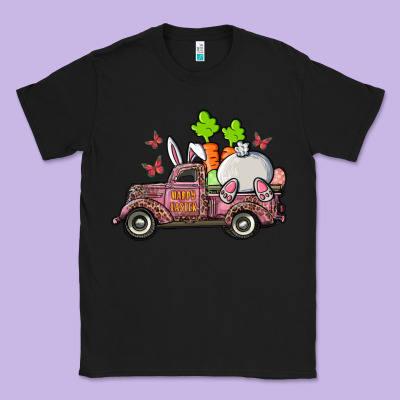 Happy Easter Pink Truck With Bunny Classic Tee Designed By Ranaportraitstore