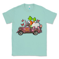 Seafoam happy easter pink truck with bunny Classic Tee - RanaPortraitStore