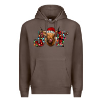Coffee joy highland cow Premium Hoodie - Jasminsmagicworld