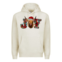 Oatmeal Heather joy highland cow Premium Hoodie - Jasminsmagicworld