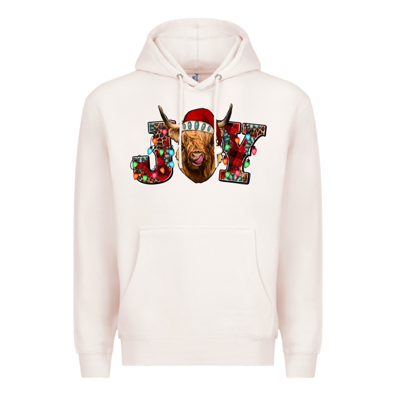 Joy Highland Cow Premium Hoodie by Jasminsmagicworld | Teevron