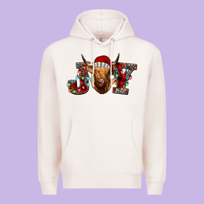 Joy Highland Cow Premium Hoodie Designed By Jasminsmagicworld