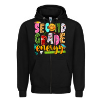 Black second grade energy Zipper Hoodie - texasbilliewilder