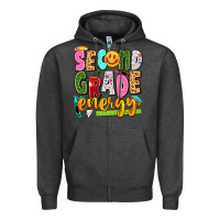 Charcoal Heather second grade energy Zipper Hoodie - texasbilliewilder