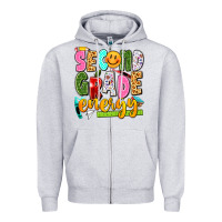 Heather Grey second grade energy Zipper Hoodie - texasbilliewilder