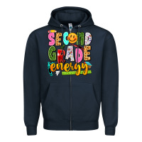 Navy second grade energy Zipper Hoodie - texasbilliewilder