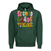 Sports Green second grade energy Zipper Hoodie - texasbilliewilder