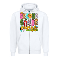 White second grade energy Zipper Hoodie - texasbilliewilder