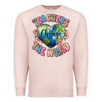 Pale Pink teachers change the world Premium Sweatshirt - JahusDesignShop