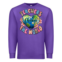 Purple teachers change the world Premium Sweatshirt - JahusDesignShop