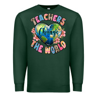 Sports Green teachers change the world Premium Sweatshirt - JahusDesignShop