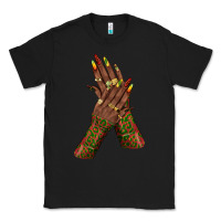 Black juneteenth nail art with afro hand Classic Tee - texasbilliewilder