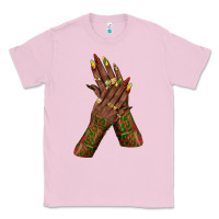 Bubblegum Pink juneteenth nail art with afro hand Classic Tee - texasbilliewilder