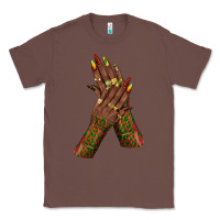 Chestnut juneteenth nail art with afro hand Classic Tee - texasbilliewilder