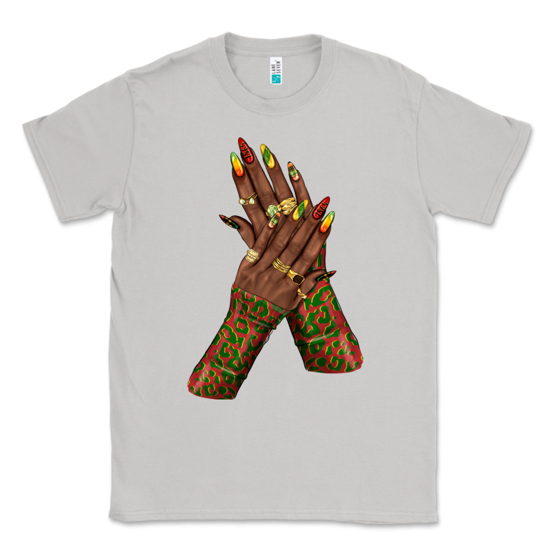 Juneteenth Nail Art With Afro Hand Classic Tee by texasbilliewilder | Teevron