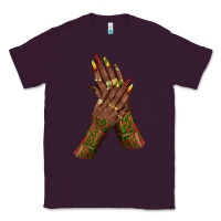 Plum juneteenth nail art with afro hand Classic Tee - texasbilliewilder