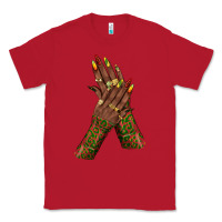 Red juneteenth nail art with afro hand Classic Tee - texasbilliewilder