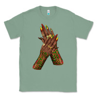 Sage juneteenth nail art with afro hand Classic Tee - texasbilliewilder