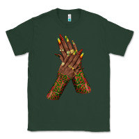 Sports Green juneteenth nail art with afro hand Classic Tee - texasbilliewilder