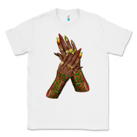 White juneteenth nail art with afro hand Classic Tee - texasbilliewilder