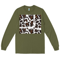 Army Green cowhide pattern Long Sleeve Tee - RanaPortraitStore