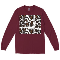 Burgundy cowhide pattern Long Sleeve Tee - RanaPortraitStore