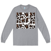 Heather Grey cowhide pattern Long Sleeve Tee - RanaPortraitStore