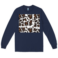 Navy cowhide pattern Long Sleeve Tee - RanaPortraitStore
