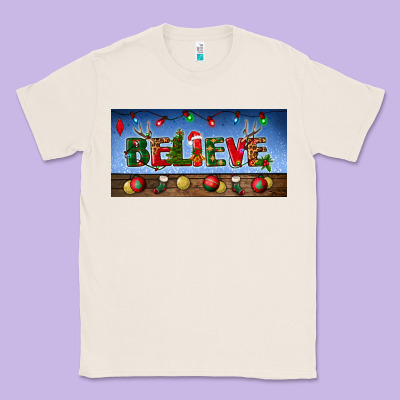 Christmas Believe License Plate Classic Tee Designed By Bundleandbundleshop