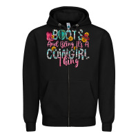 Black boots and bling it s a cowgirl thing Zipper Hoodie - Zillion Design Studio