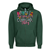 Sports Green boots and bling it s a cowgirl thing Zipper Hoodie - Zillion Design Studio