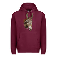 Burgundy Andalusian Donkey Face Premium Hoodie - LillyAllenDesigns