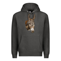 Charcoal Heather Andalusian Donkey Face Premium Hoodie - LillyAllenDesigns