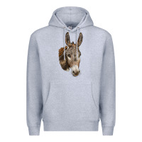 Heather Grey Andalusian Donkey Face Premium Hoodie - LillyAllenDesigns