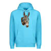 Ocean Blue Andalusian Donkey Face Premium Hoodie - LillyAllenDesigns