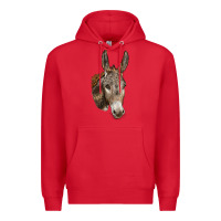 Red Andalusian Donkey Face Premium Hoodie - LillyAllenDesigns