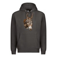 Smoke Andalusian Donkey Face Premium Hoodie - LillyAllenDesigns