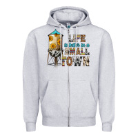 Heather Grey life is better in a small town Zipper Hoodie - Zillion Design Studio