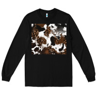 Black cowhide and leopard pattern Long Sleeve Tee - RanaPortraitStore