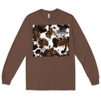 Chestnut cowhide and leopard pattern Long Sleeve Tee - RanaPortraitStore