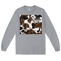 Heather Grey cowhide and leopard pattern Long Sleeve Tee - RanaPortraitStore