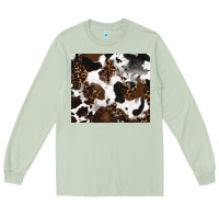 Matcha cowhide and leopard pattern Long Sleeve Tee - RanaPortraitStore