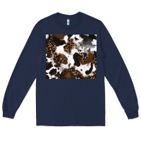 Navy cowhide and leopard pattern Long Sleeve Tee - RanaPortraitStore