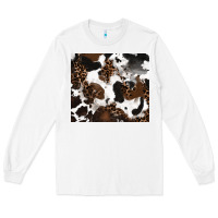 White cowhide and leopard pattern Long Sleeve Tee - RanaPortraitStore