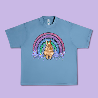 Bunny Rainbow Urban Heavy Tee Designed By Artiststas